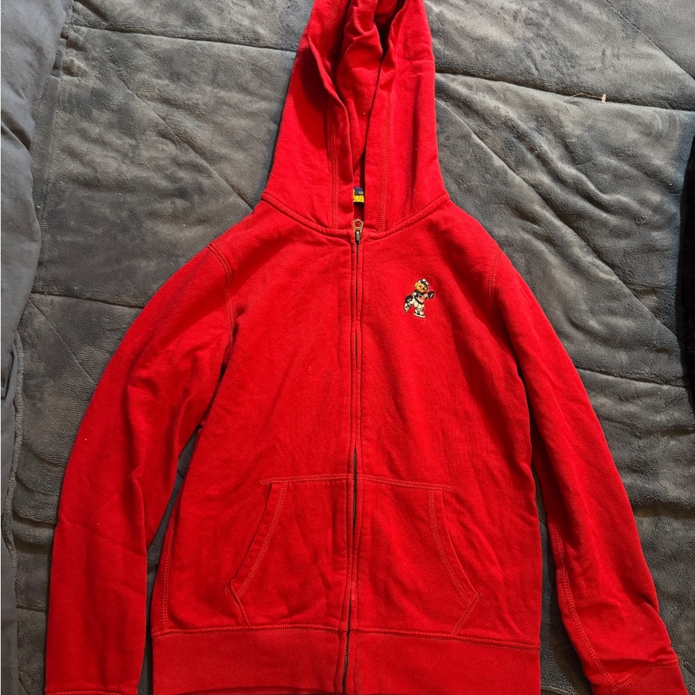 Polo by Ralph Lauren Red Hoodie with Embroidered Bear